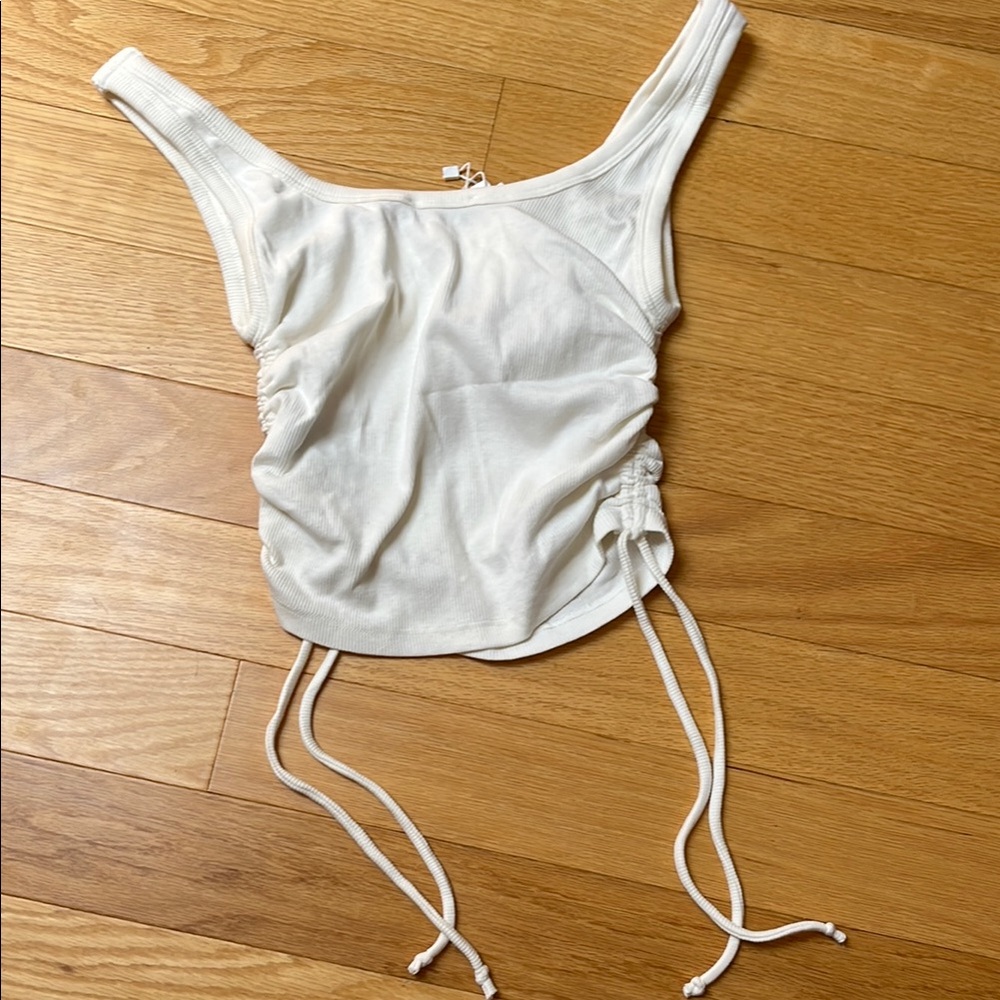NWT | Zara White Ruched Tank - Picture 5 of 6